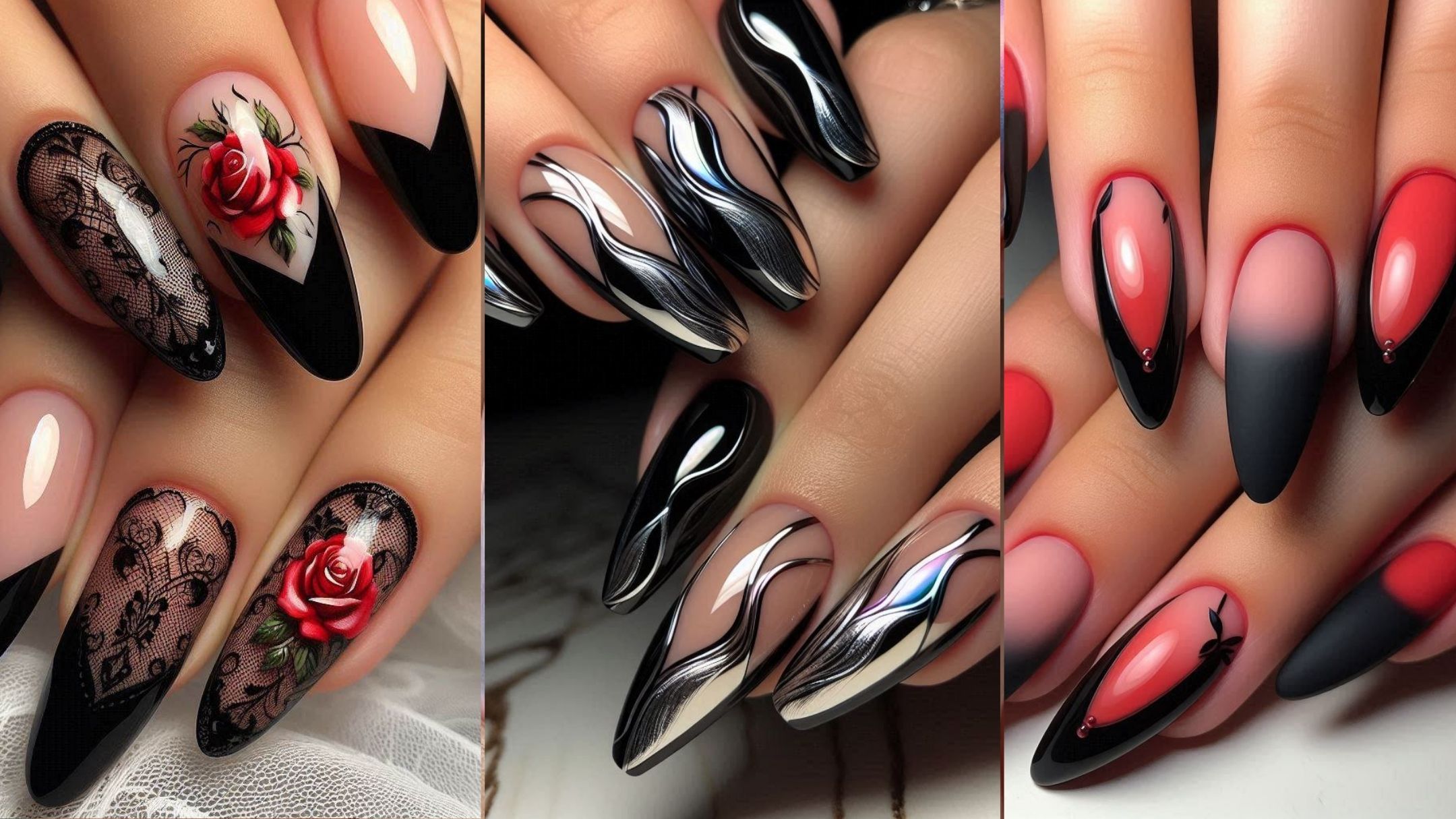 Black French Tip Nails