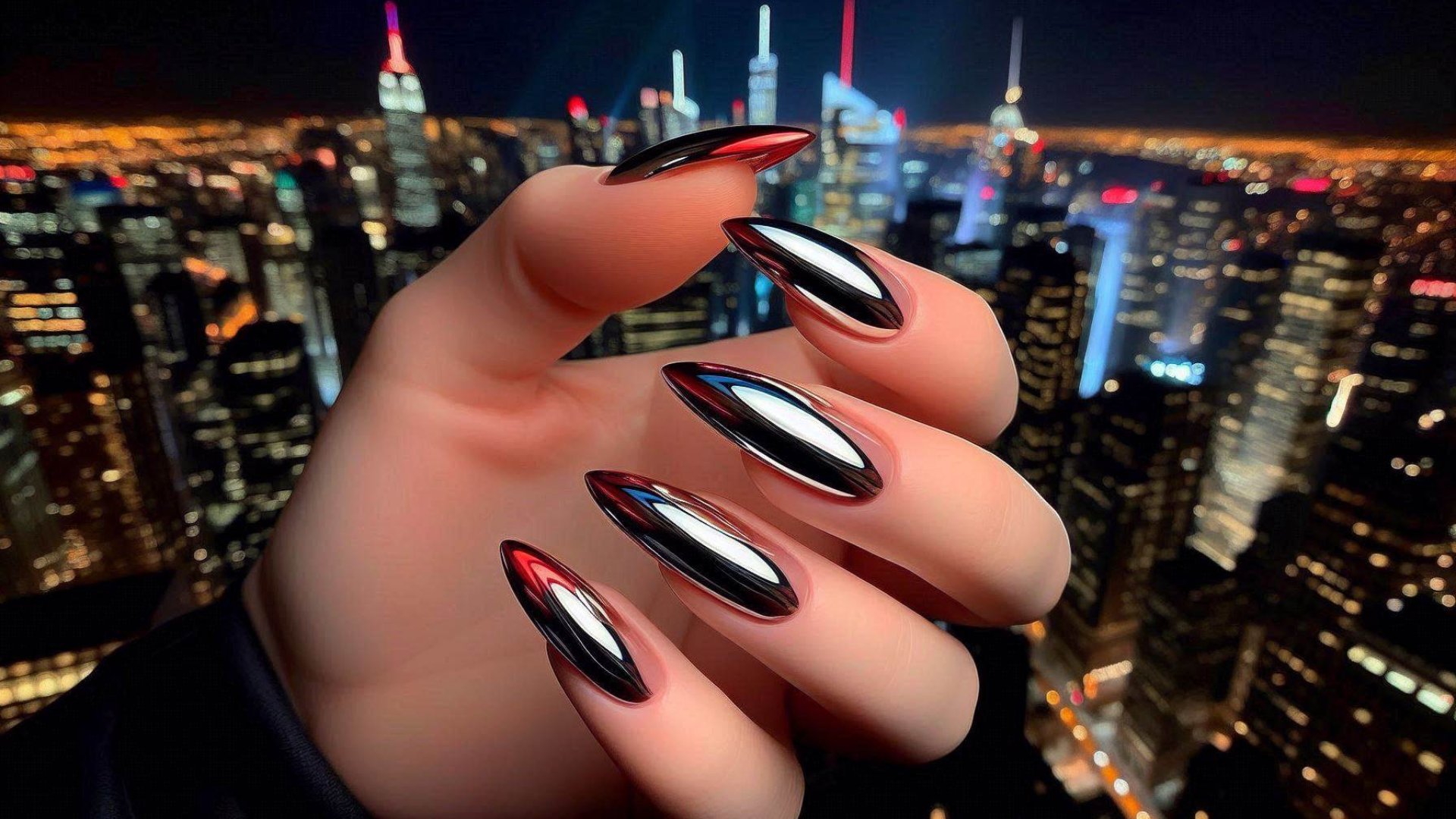 Red French Tip Nails