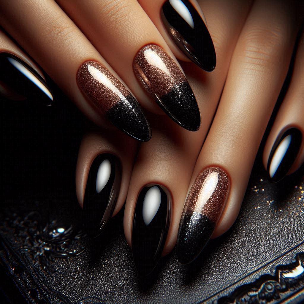 Classic Black Cat Eye French Tips