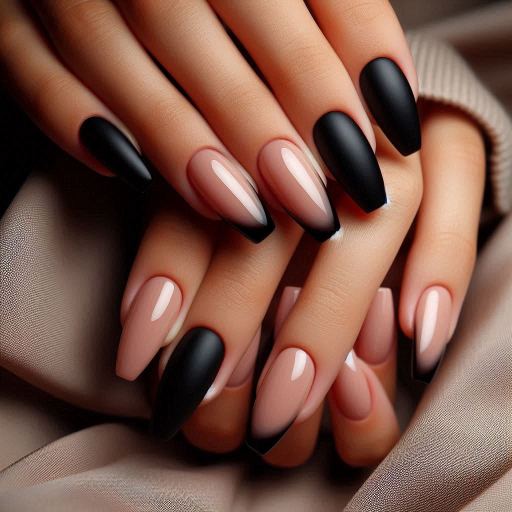 Matte Black Tips with Glossy Base