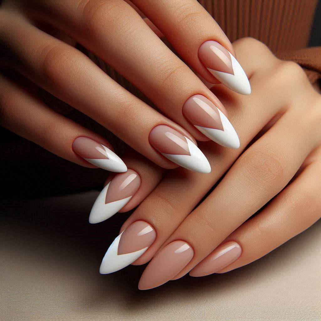 V-Shaped White French Tips