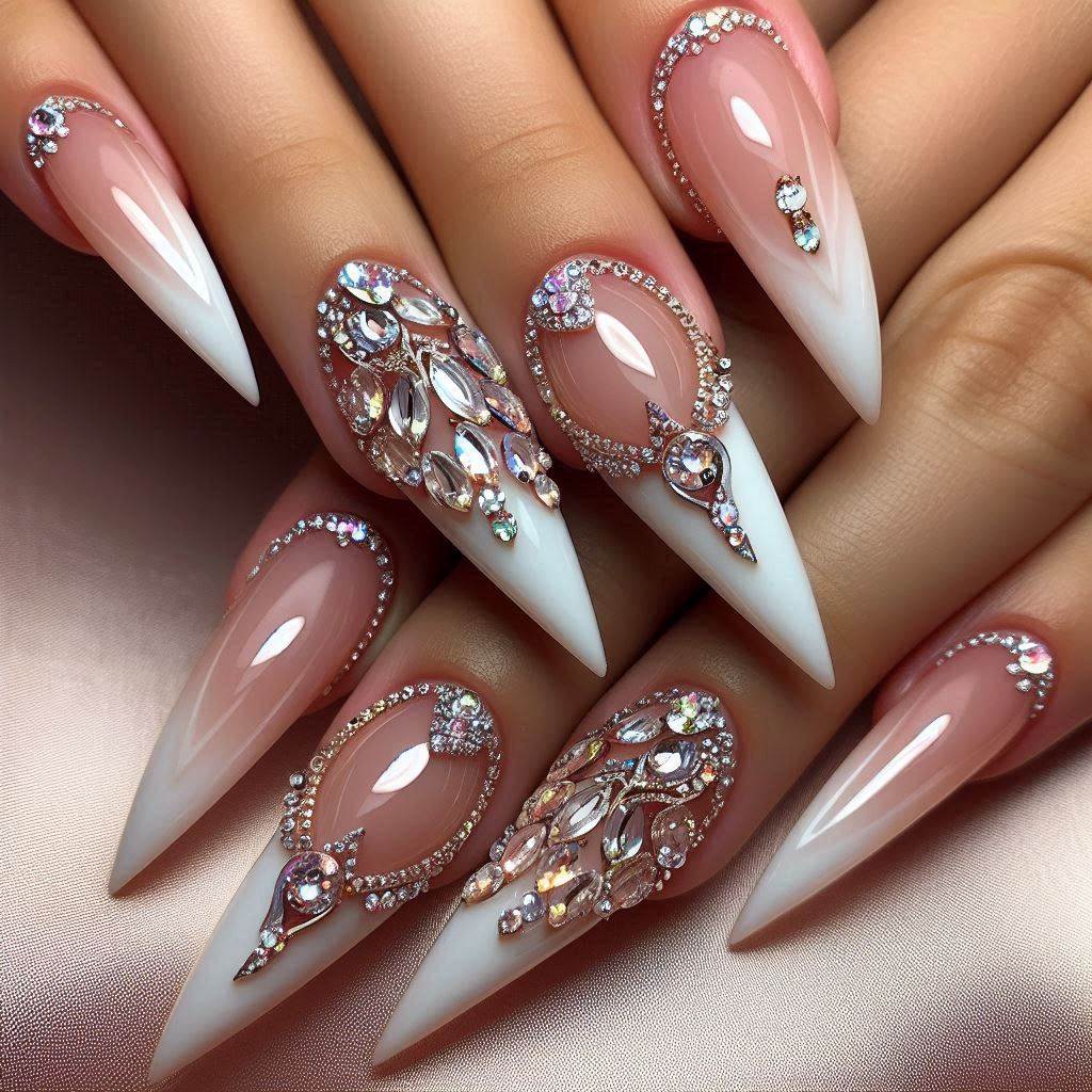 Long and Luxe Almond French Tip Nails