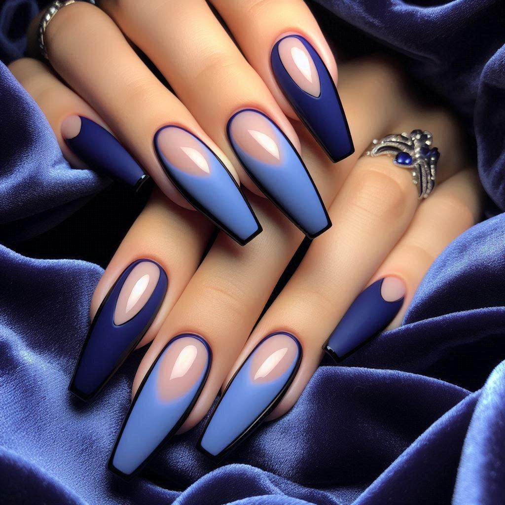 Royal Blue French Tips