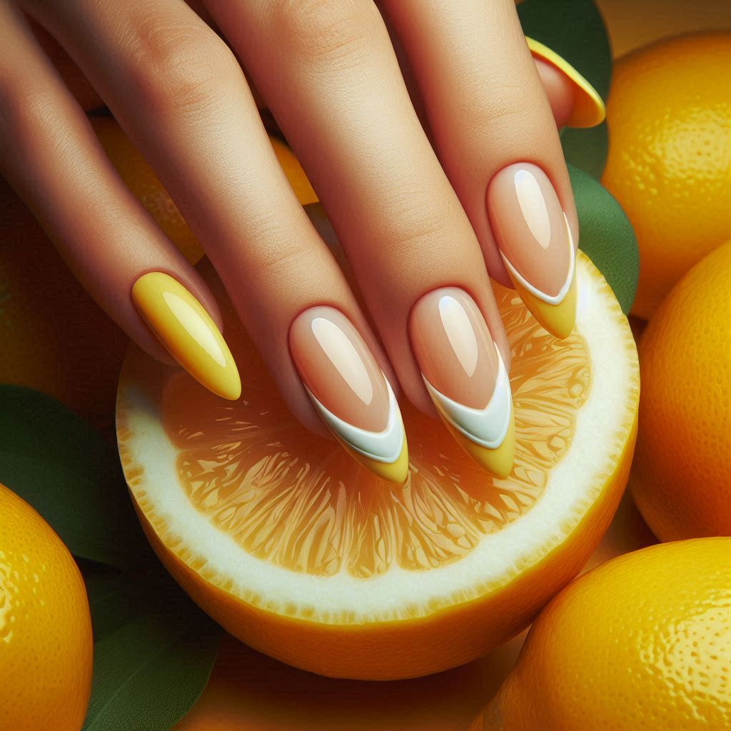 Lemon Yellow French Tips