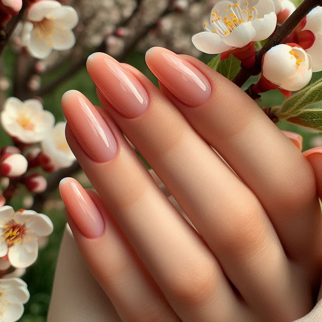 Peach French Tips