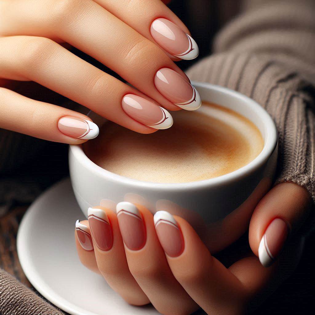 Short and Sweet Almond French Tip Nails