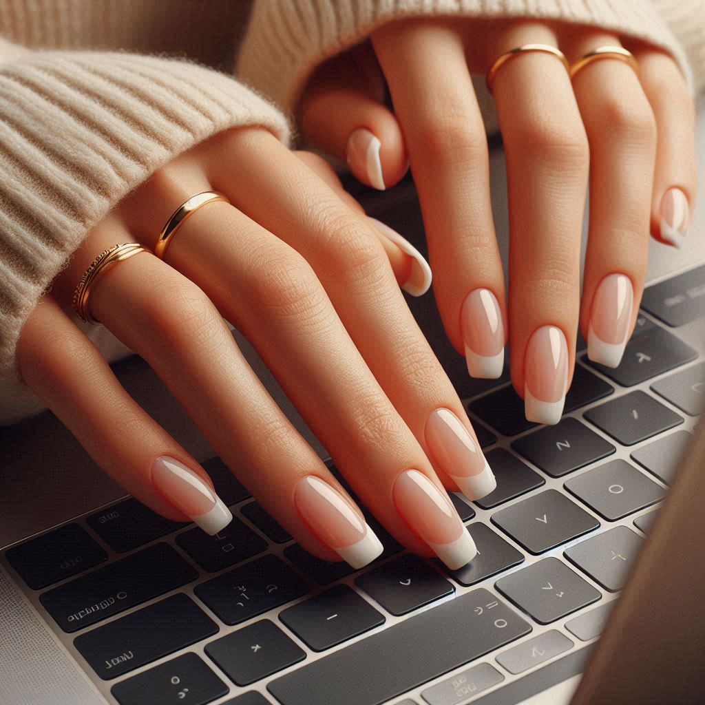 White French Tip Nails Short and Sweet