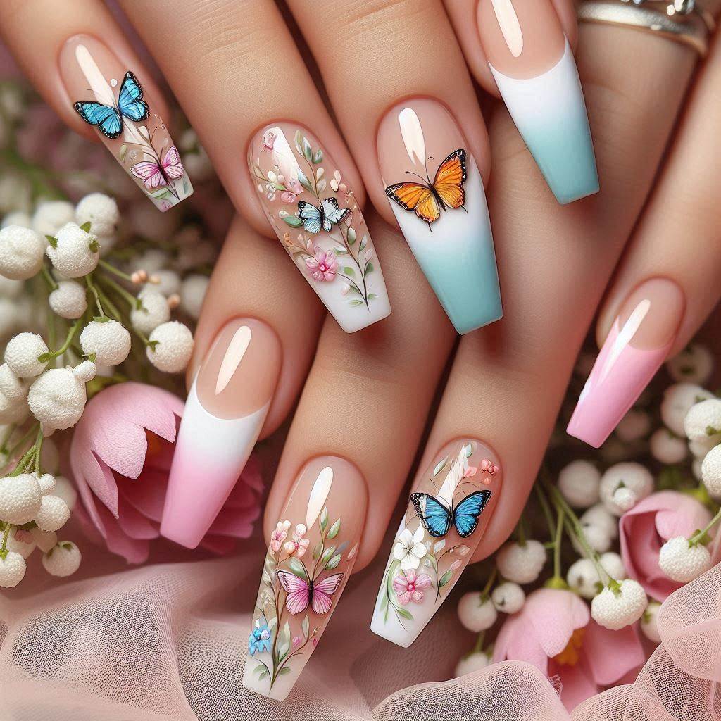 Butterfly French Tips