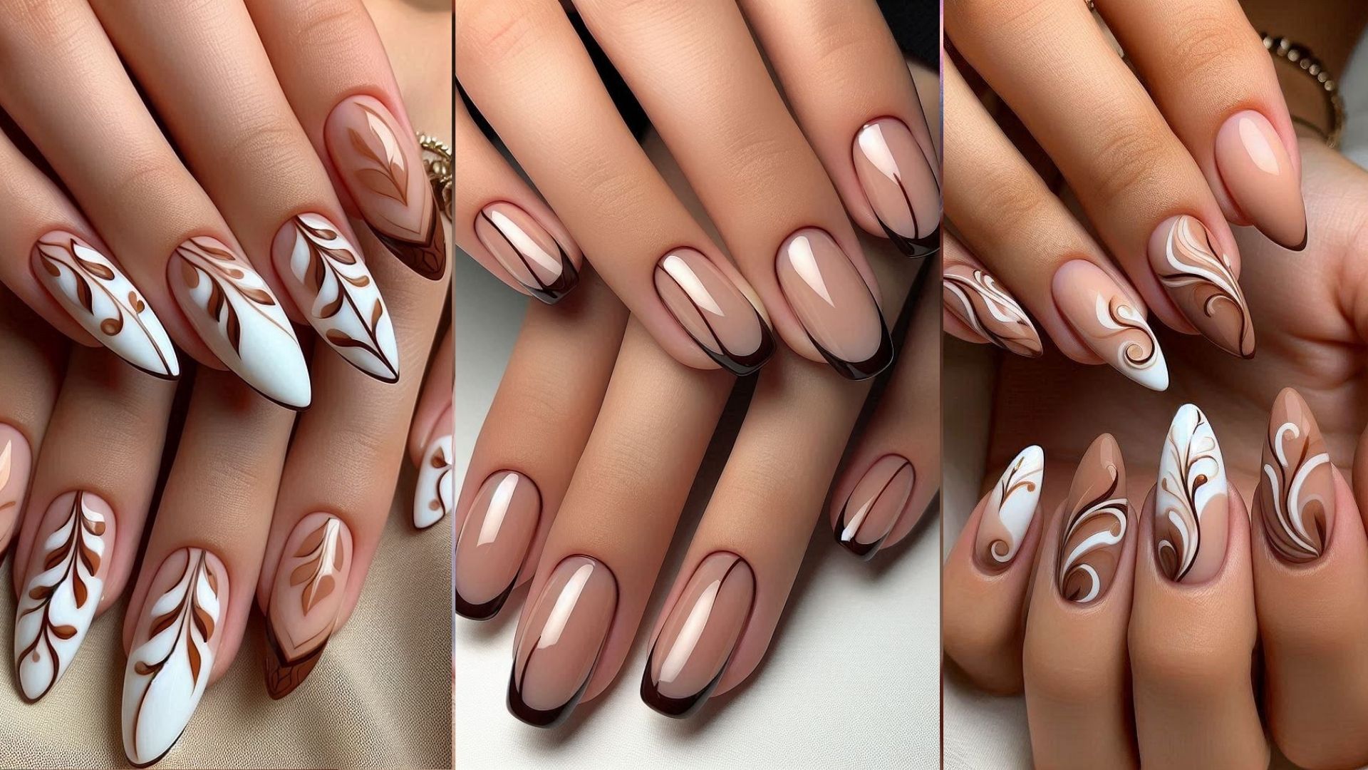 Brown French Tip Nails