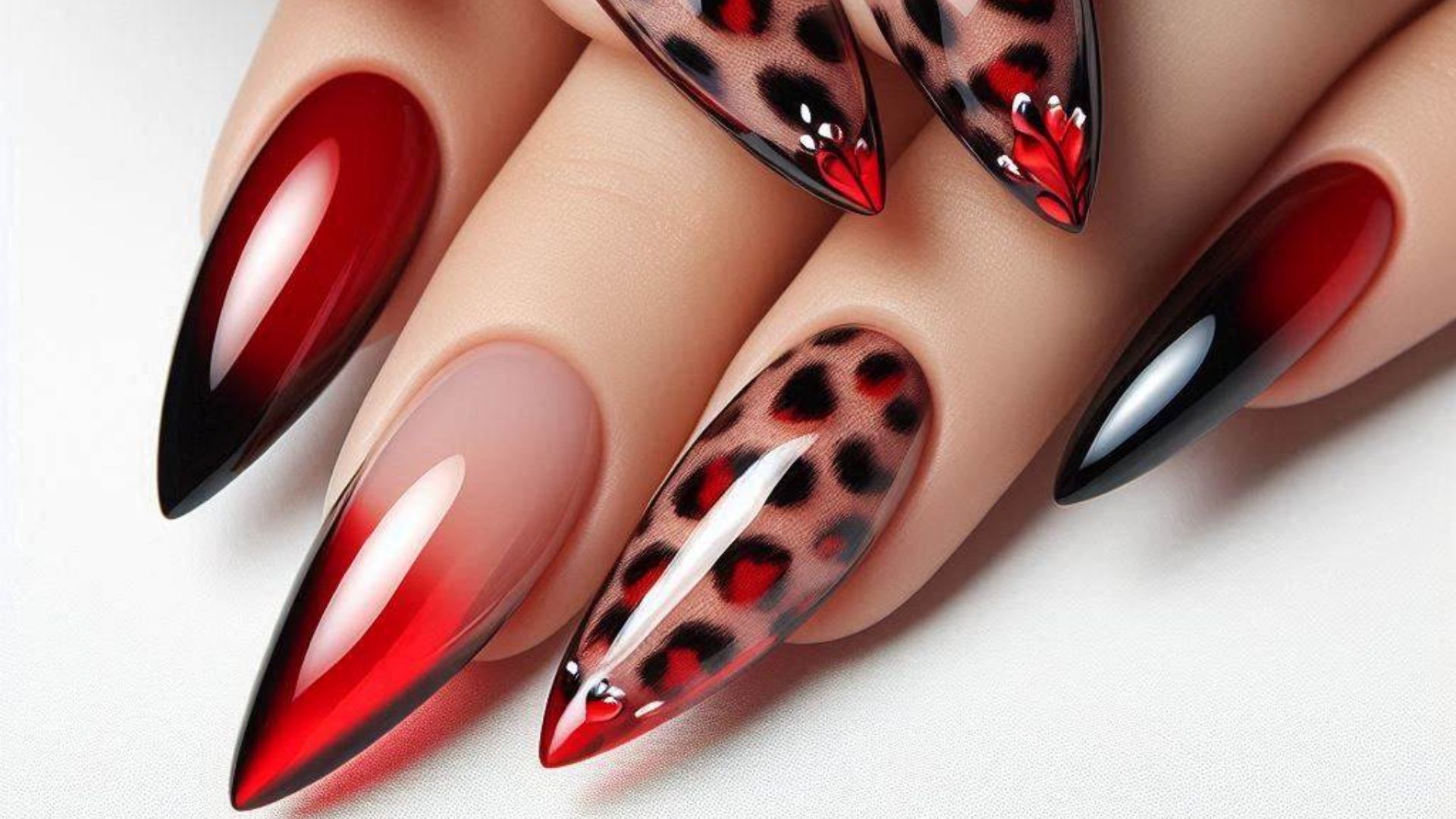 Cheetah Print French Tip Nail Designs