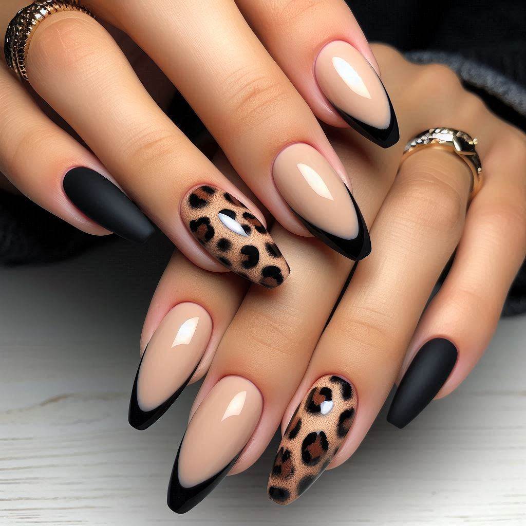 Reverse French with Cheetah Twist