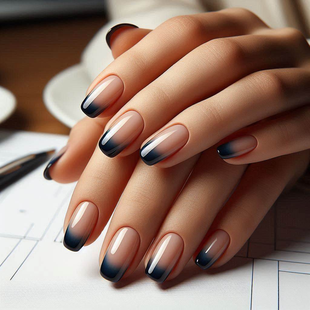 Short Navy Blue Micro Tips