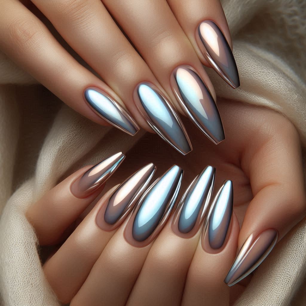 Pearl Chrome French Tips