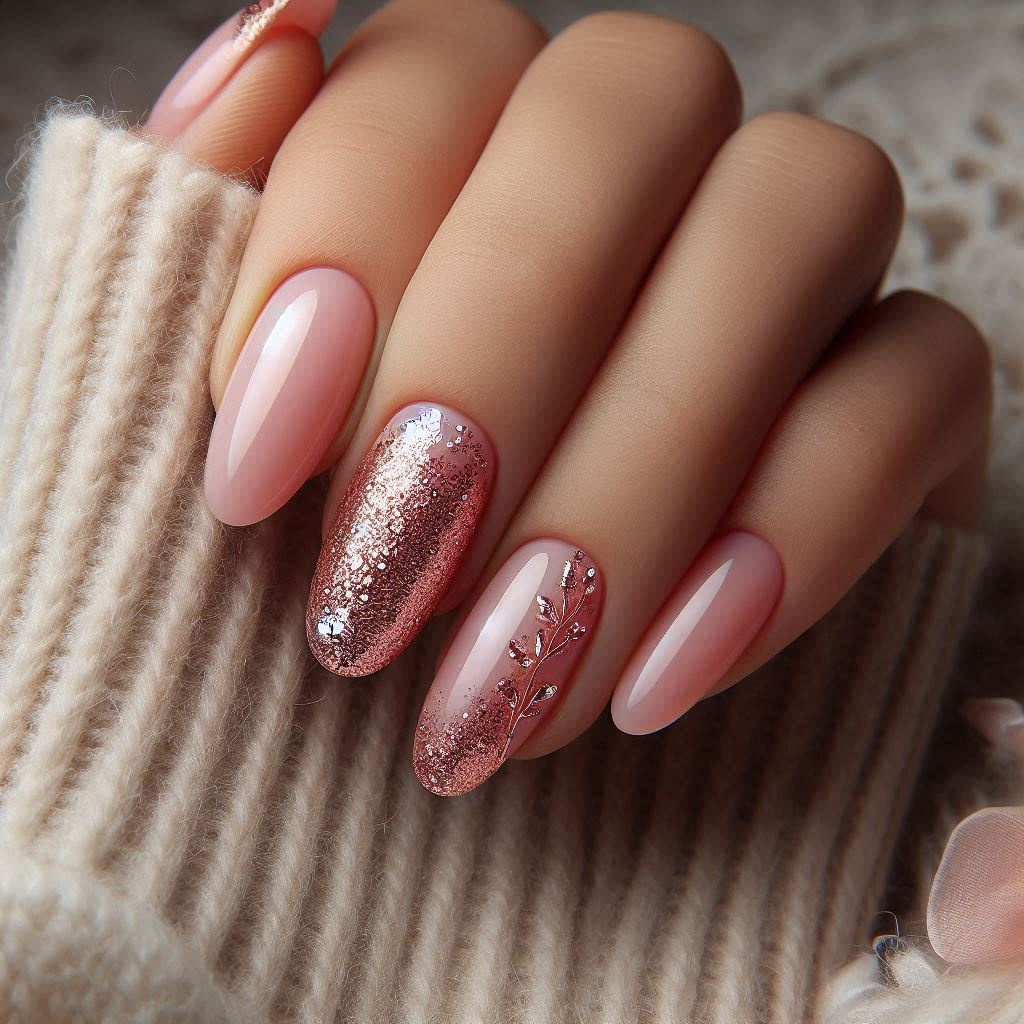 Classic Pink Glitter French Tip Nails