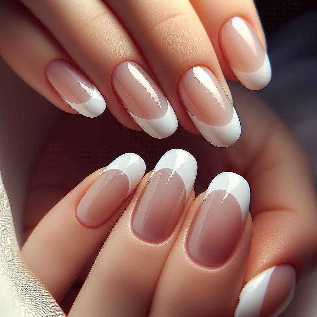 Pearl Glitter French Tips