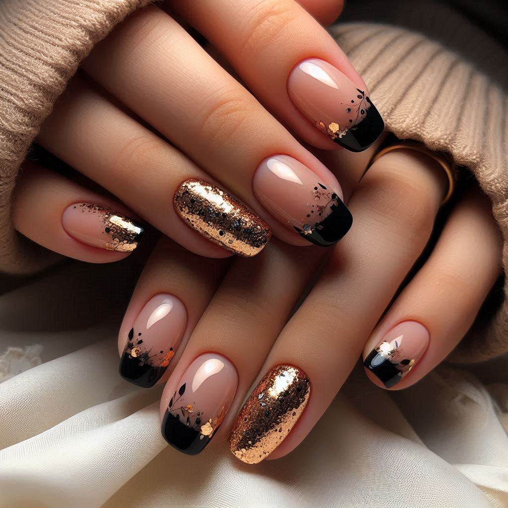 Black Tips with Gold Foil Accents