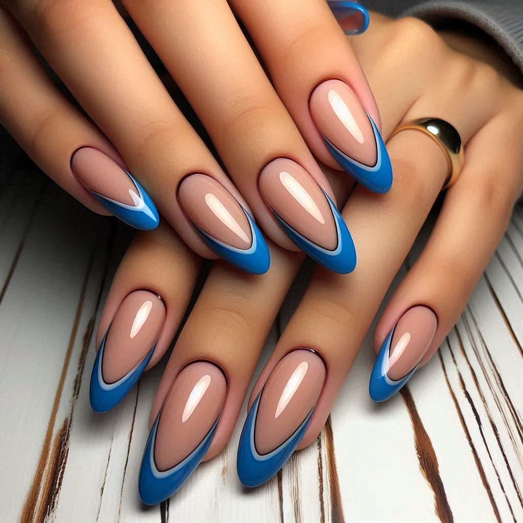 Electric Blue French Tips