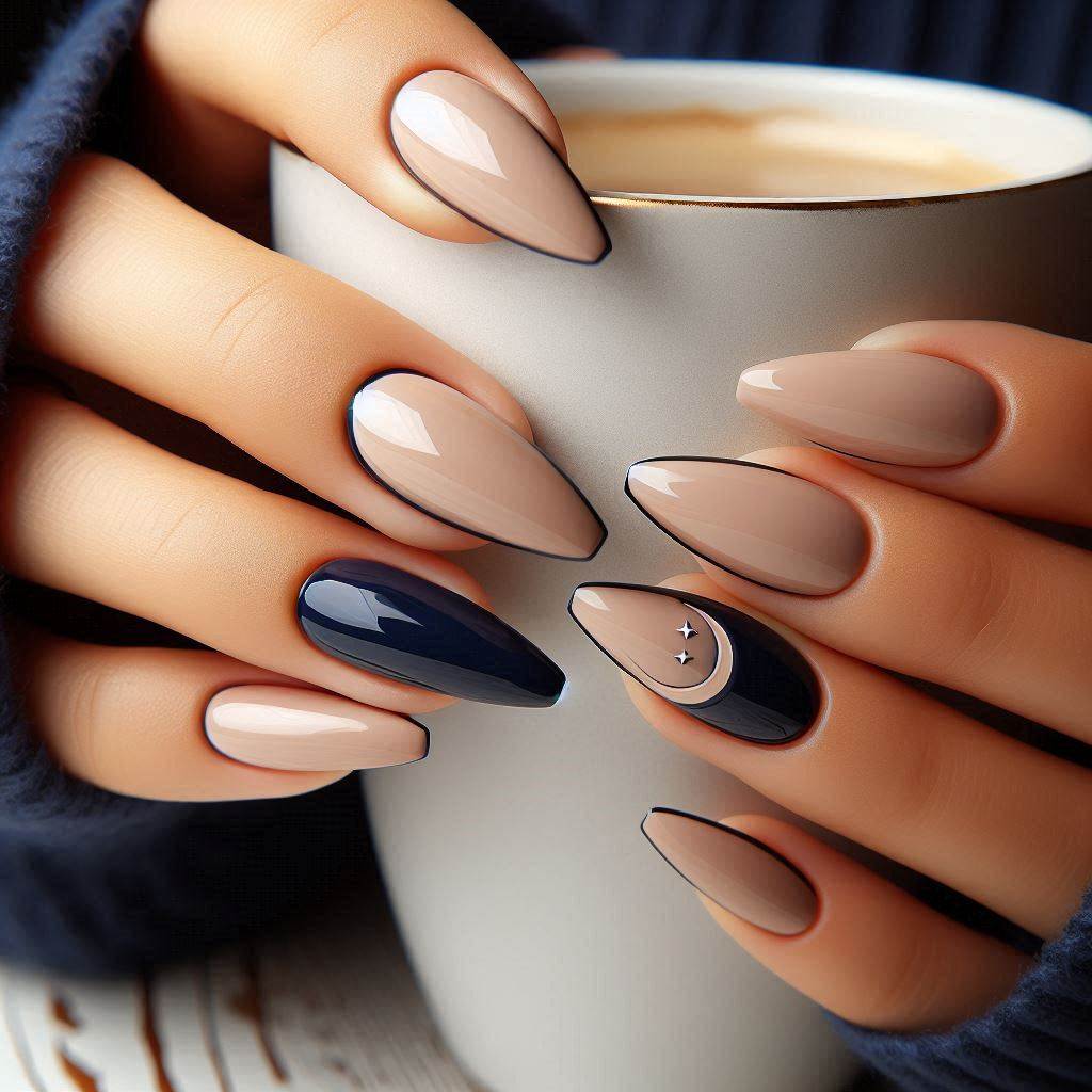 Reverse Navy French Tips