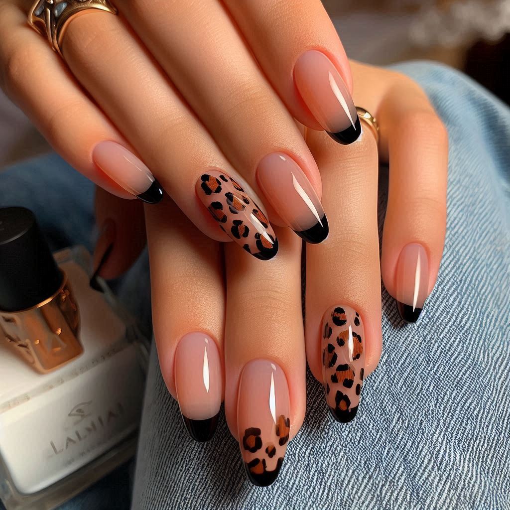 Elegant Cheetah French on Clear Base