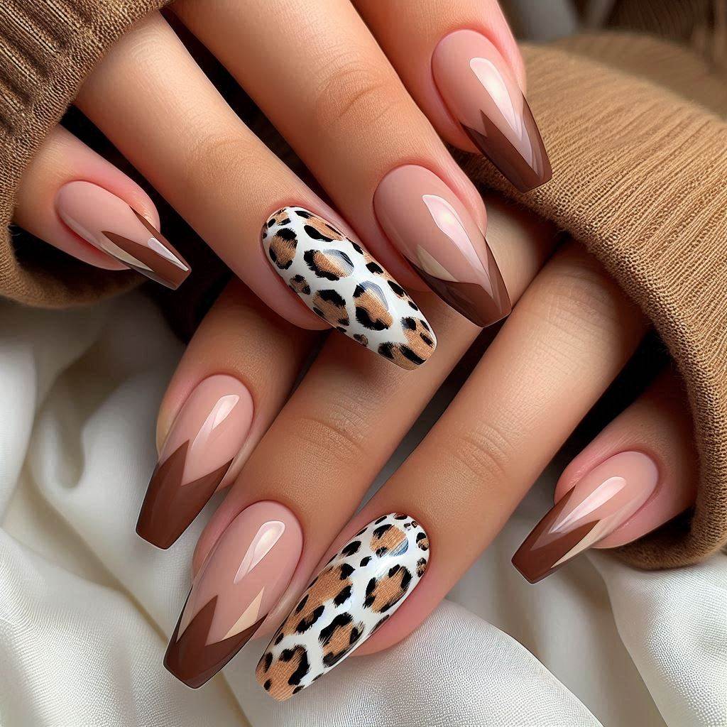 Leopard Print French Tips