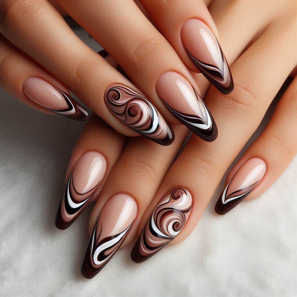  Abstract Brown Tip Waves