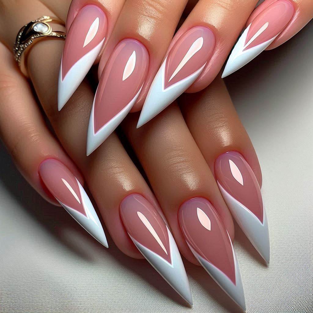 Holographic Pearl French Tips