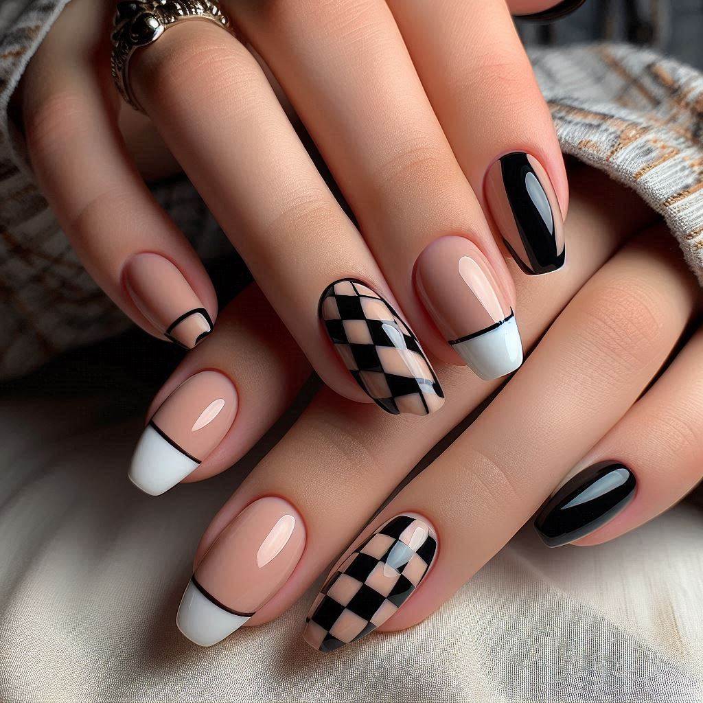Checkerboard French Tips
