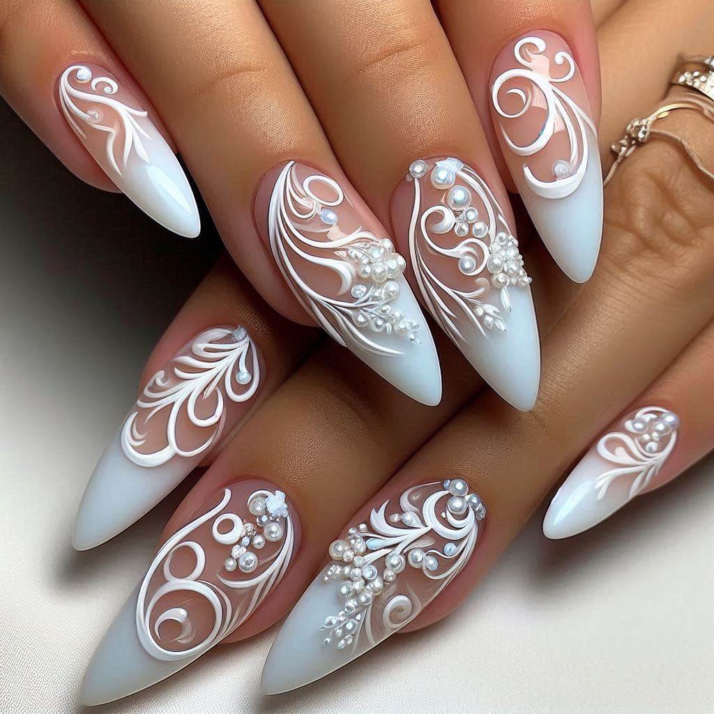 Pearl Swirl French Tips