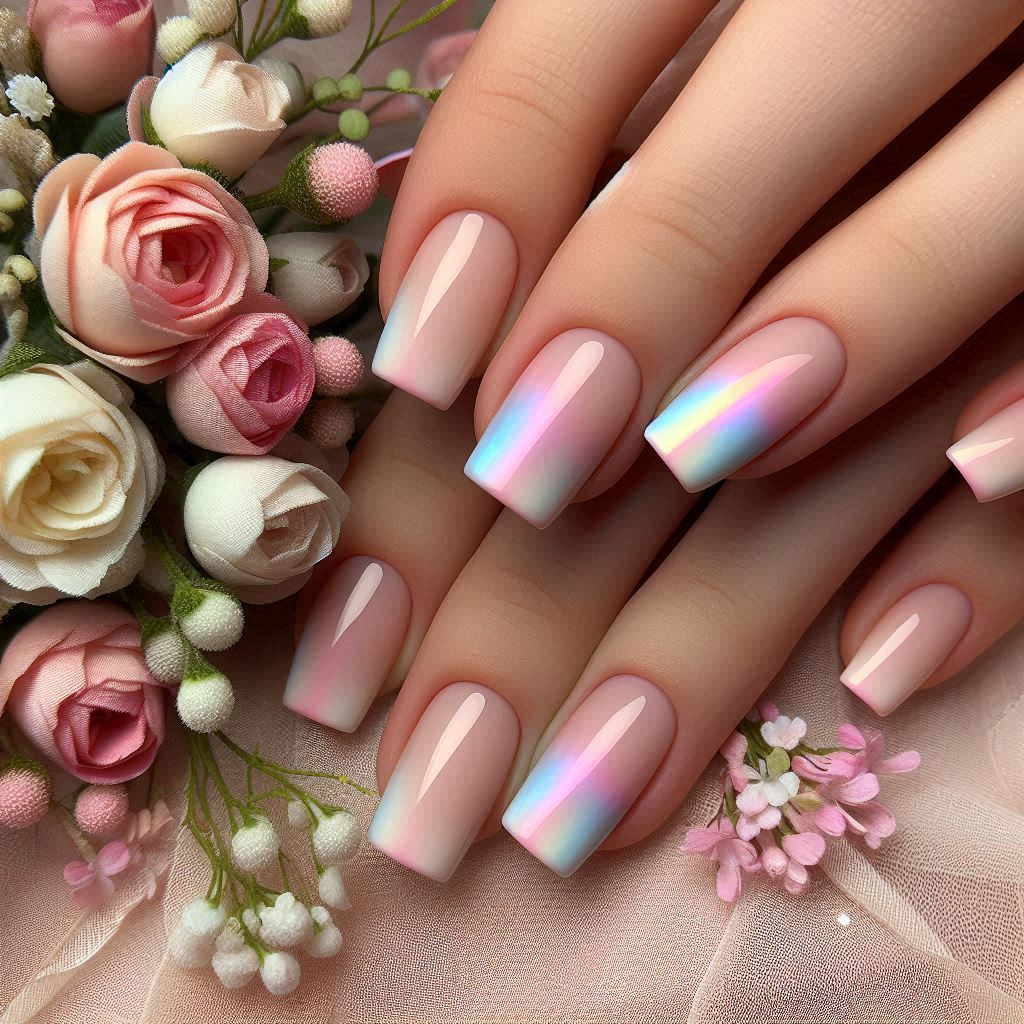 Pastel Rainbow French Tips