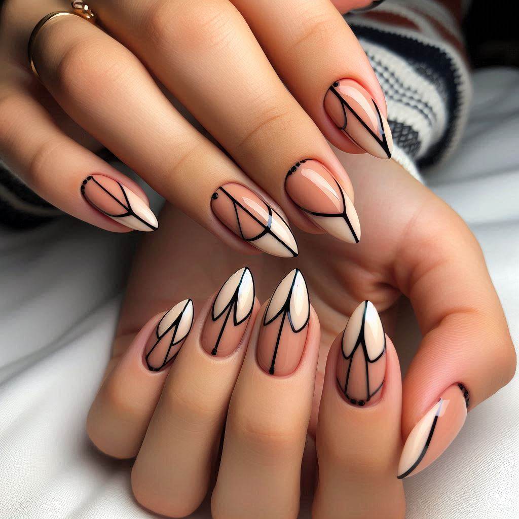 Black and Nude Geometric Designs