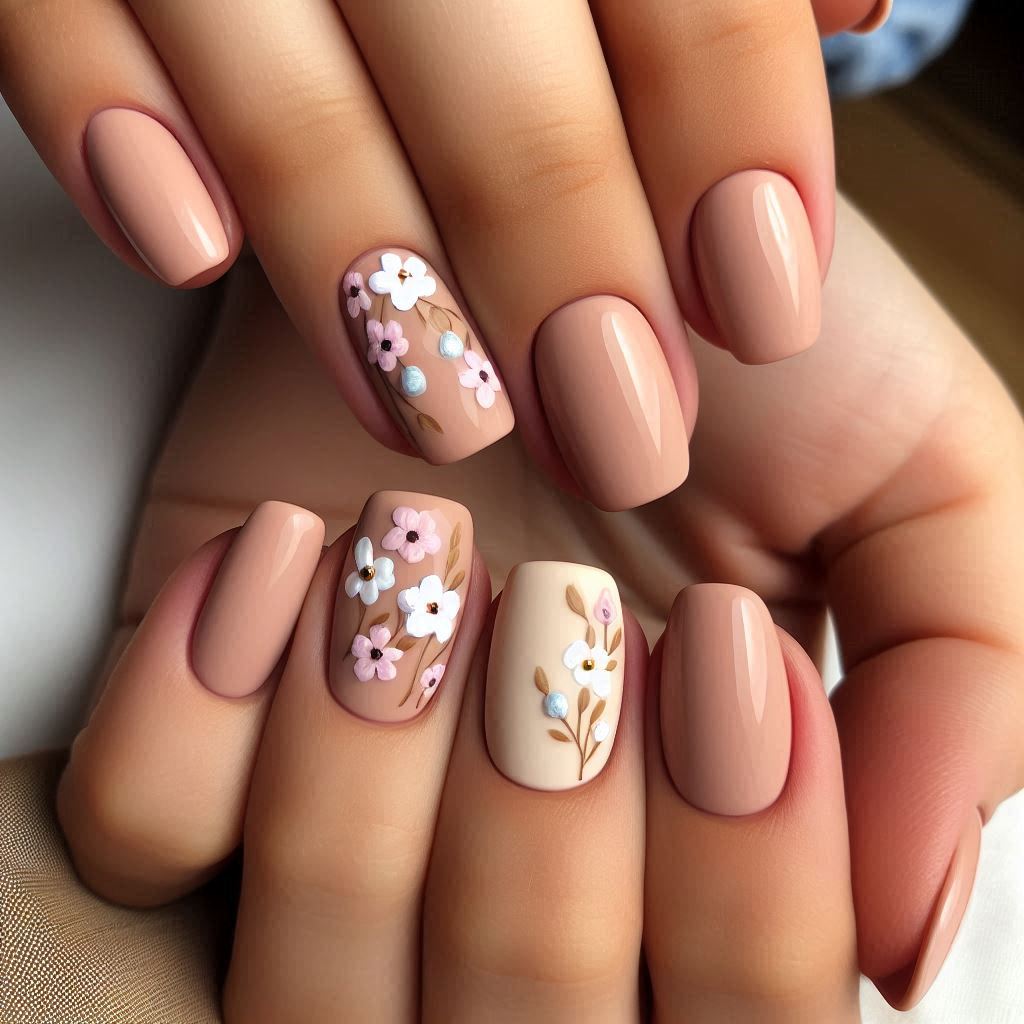 Micro Florals on Nude Base