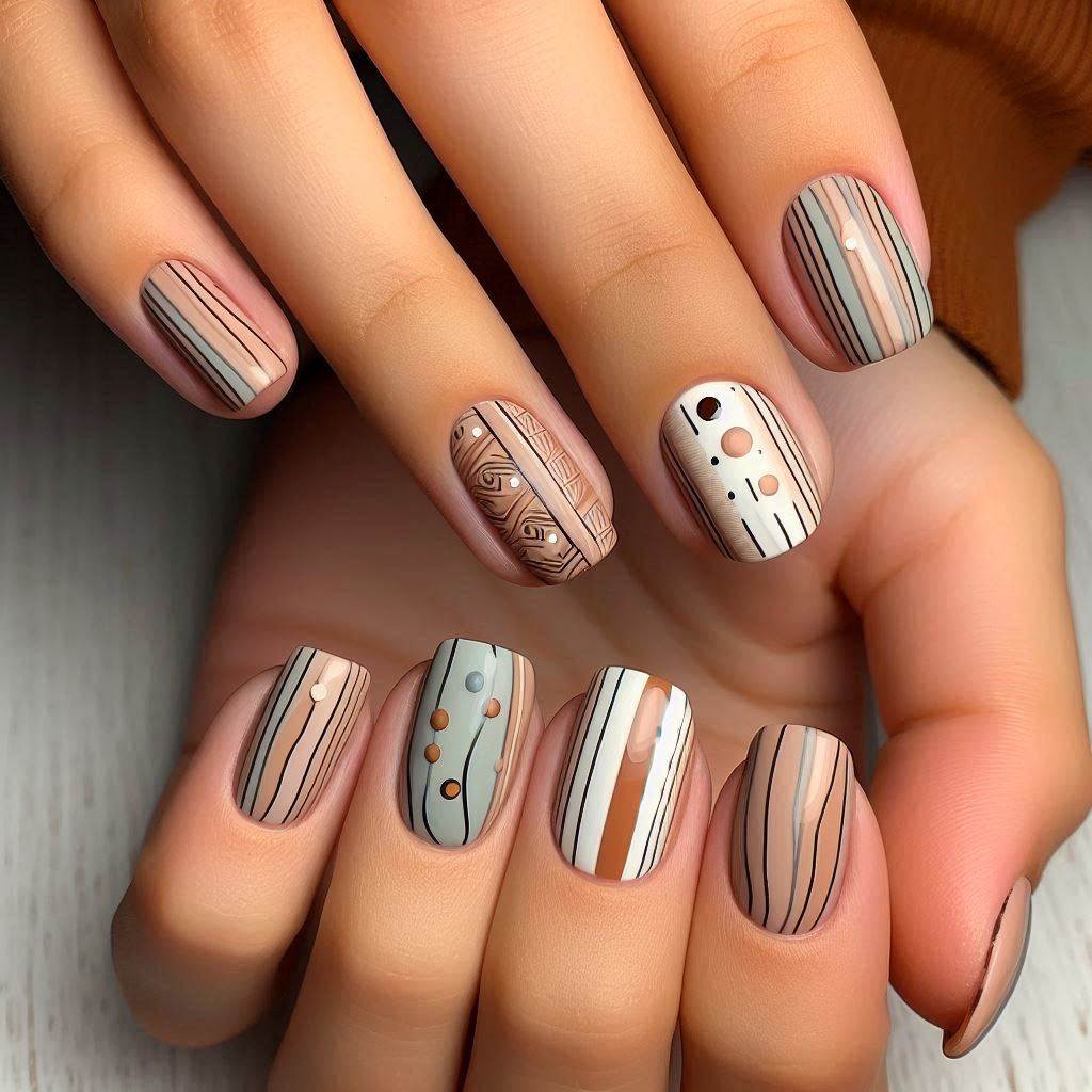 Modern Mismatched Nails