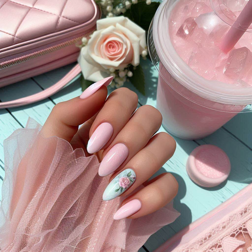Icy Pink Short Nails