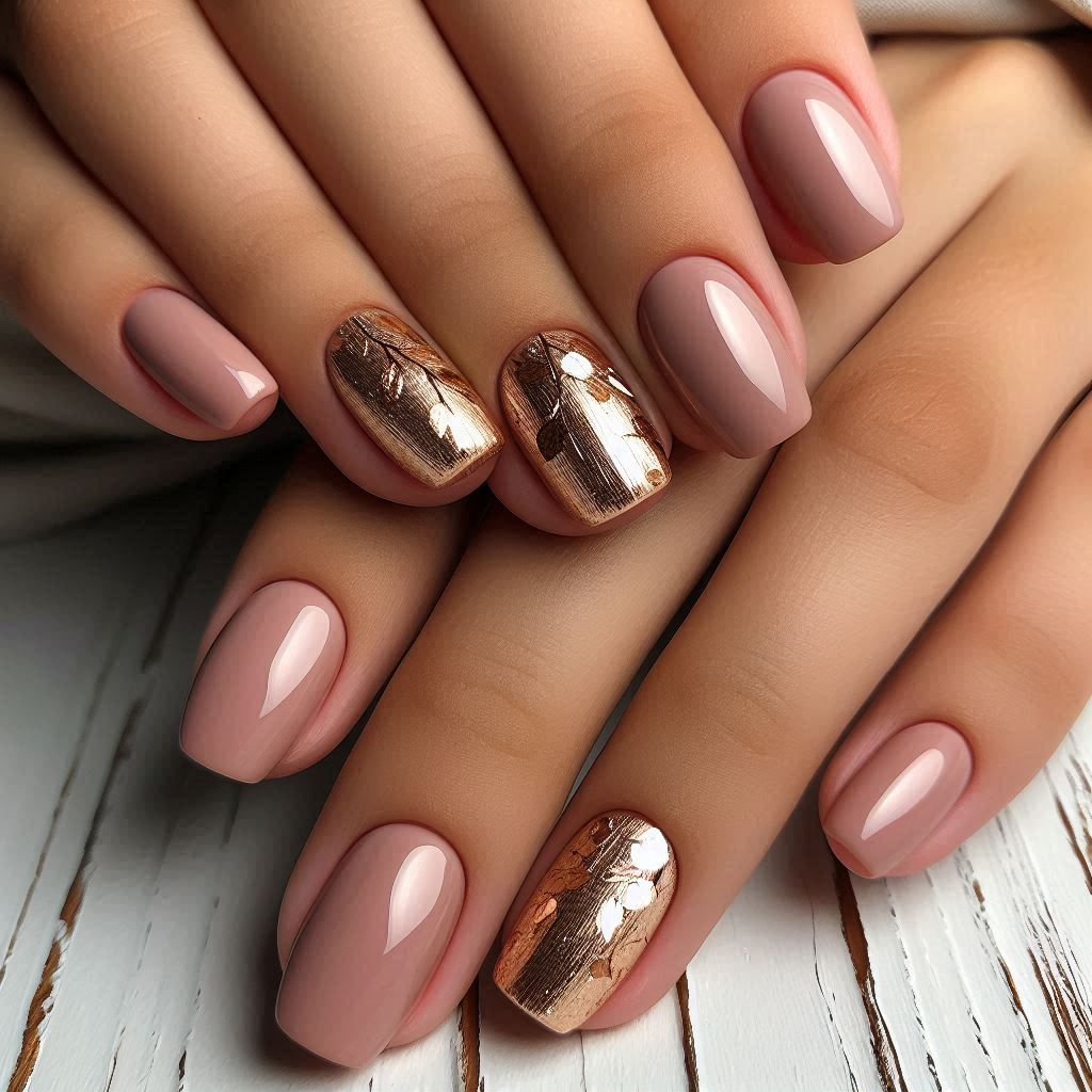 Classic Nude with Gold Foil