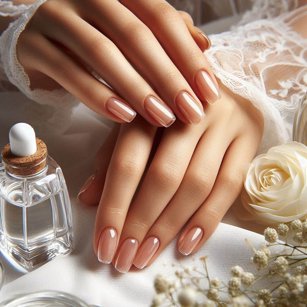 Short Nails with Clear Gloss Top Coat
