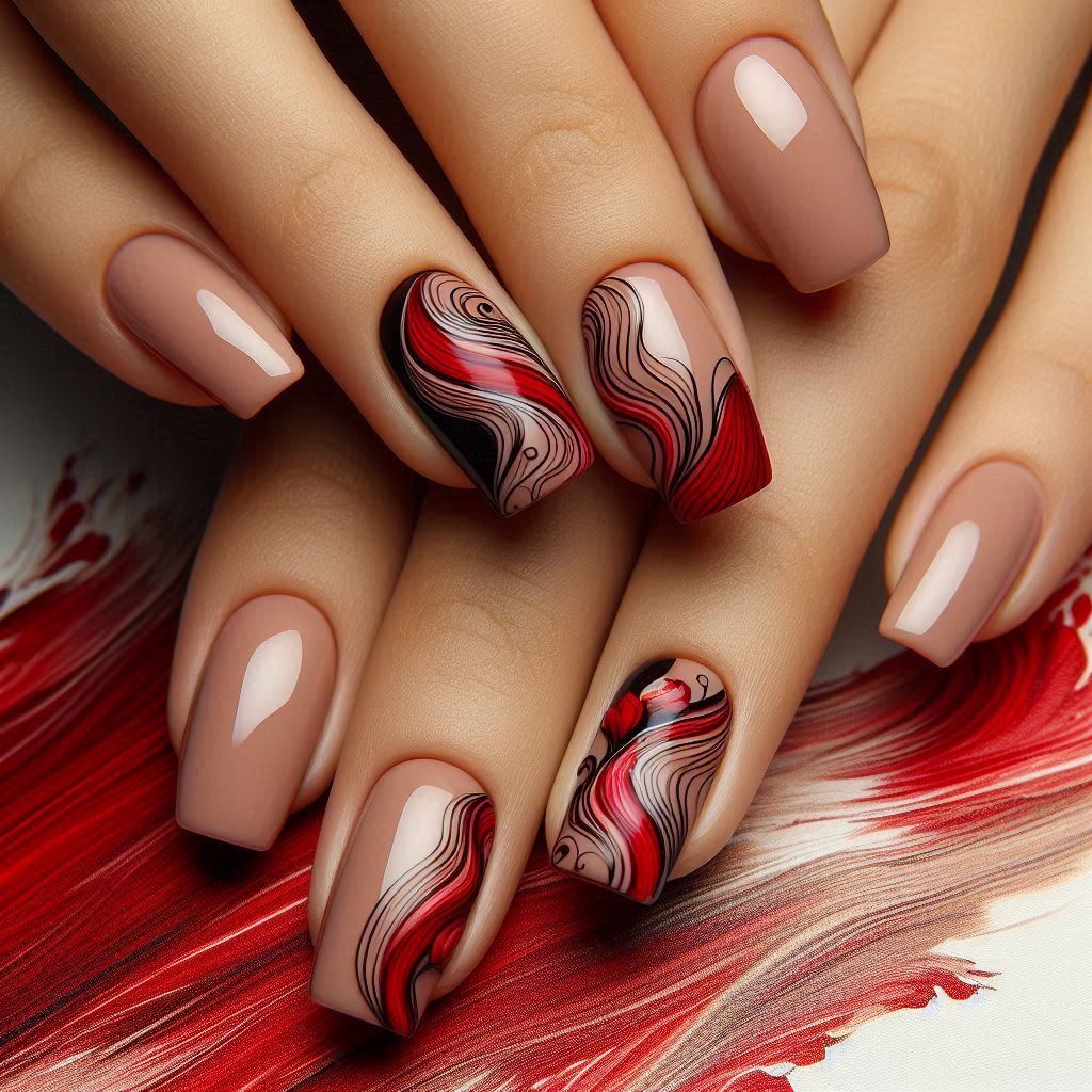 Abstract Red Waves