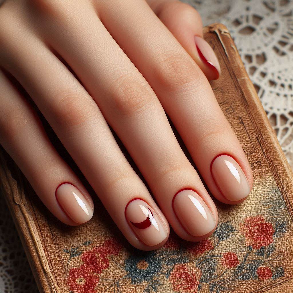Red Half-Moon Design