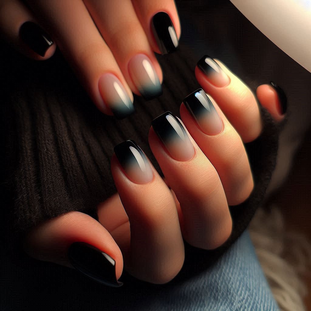 Glossy Ombré Black to Clear