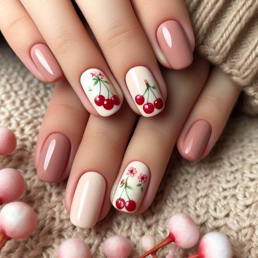 Cherry Bomb Accent Nails