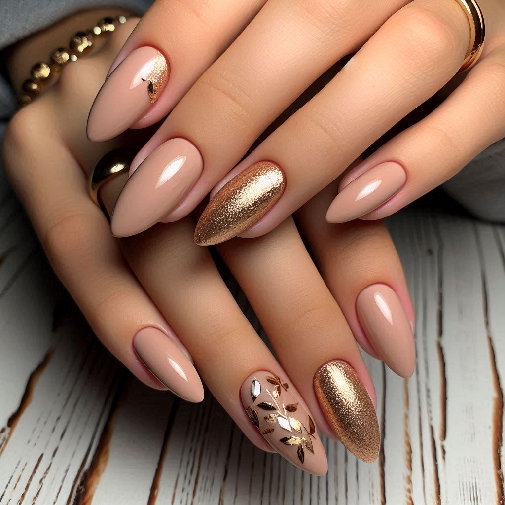Soft Beige with Gold Foil