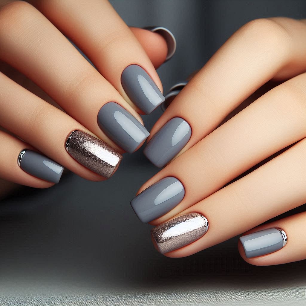 Grey Gloss with Chrome Tips