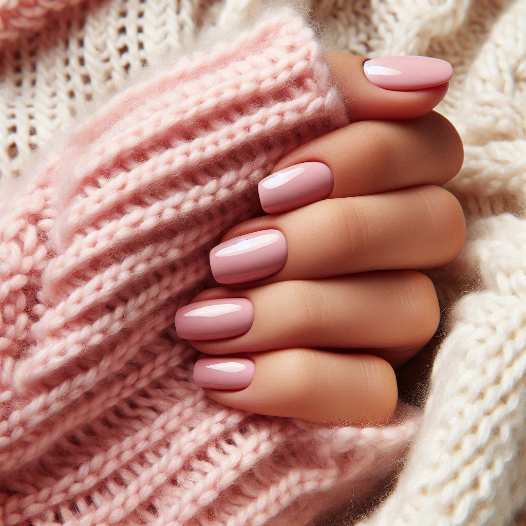 Short Biab Nails in Soft Pink