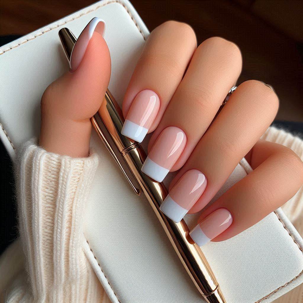 Classic Super Short French Tips