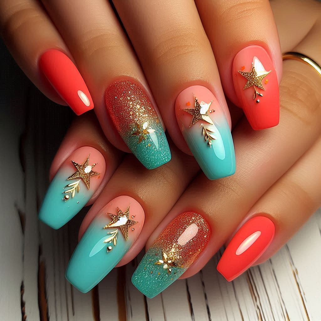 Summer-Ready Short Acrylic Nails with Shine