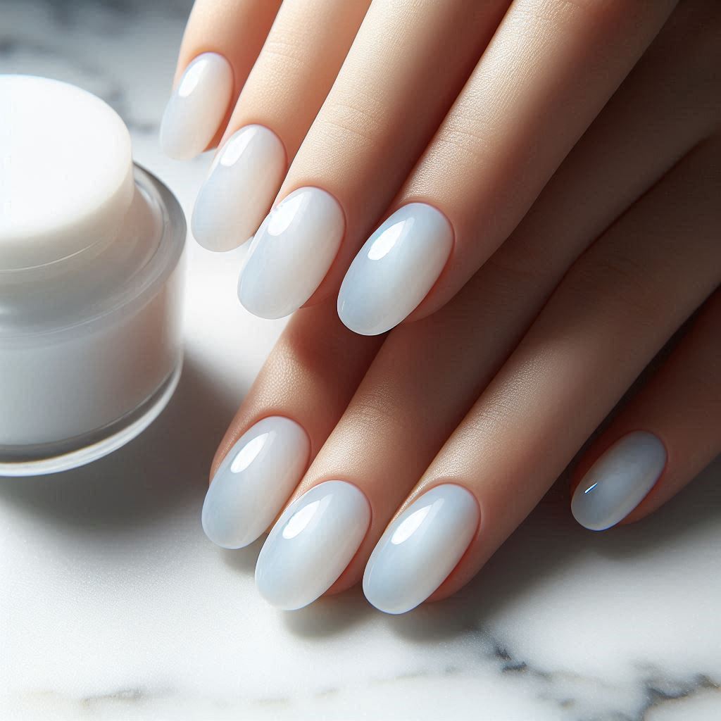 Super Short Milky White Nails