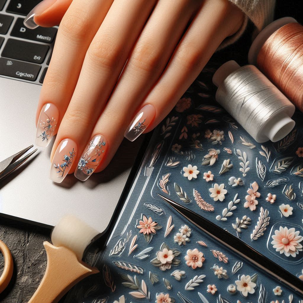 Clear Polish + Nail Art Stickers