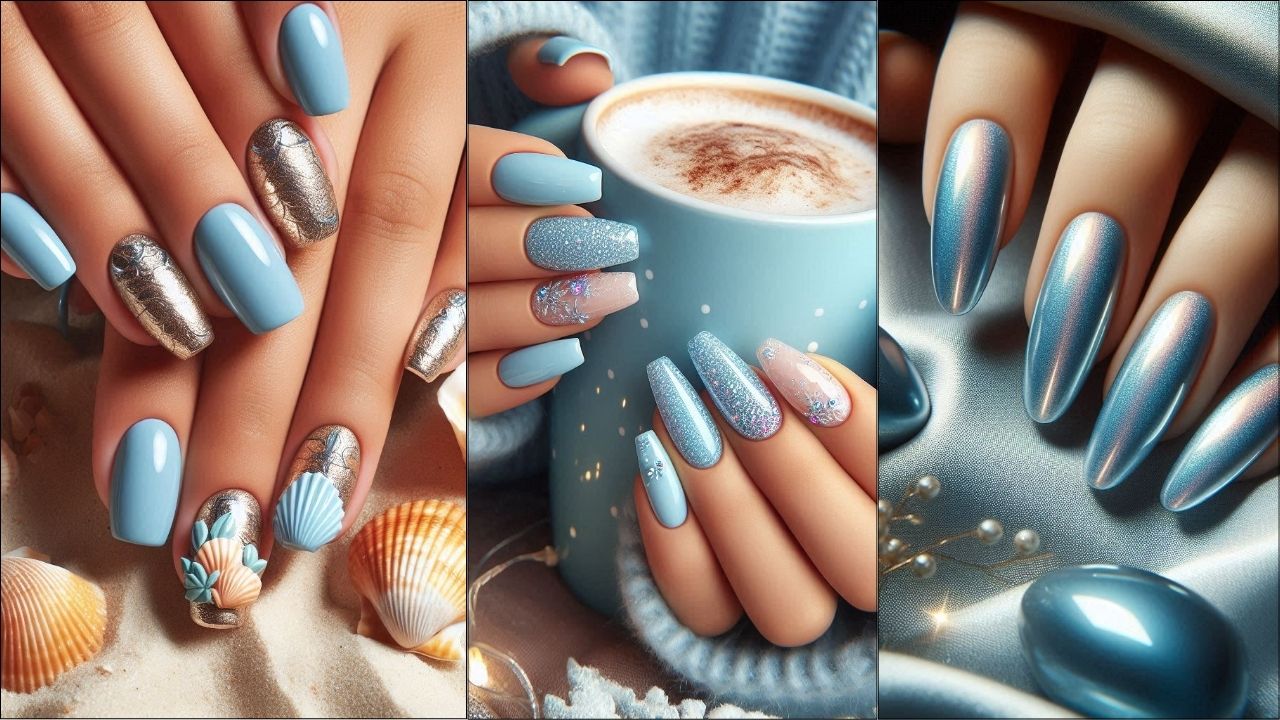 Fancy Nails Designs Light Blue