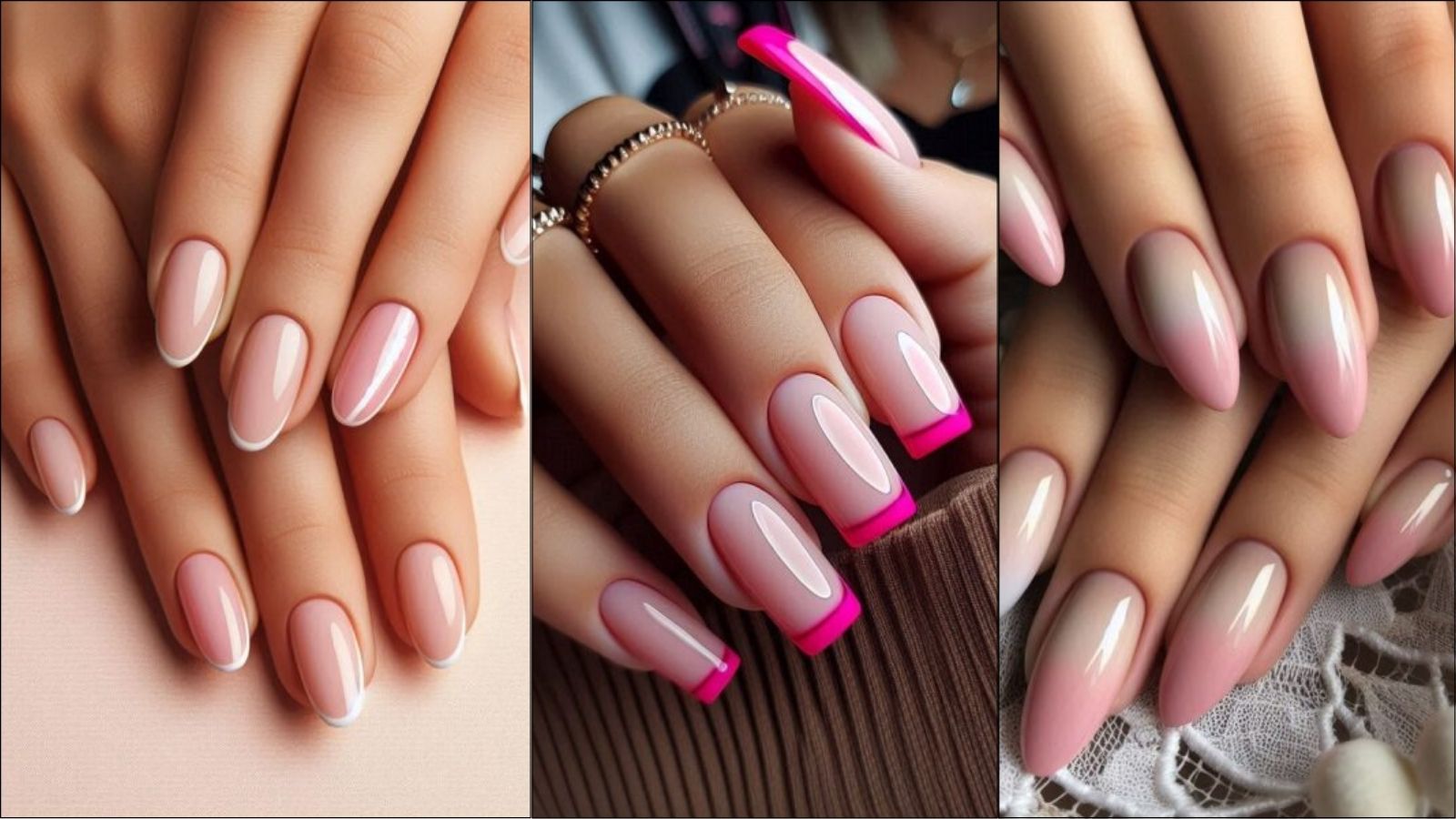 Short Acrylic Nail Pink French Tip Ideas